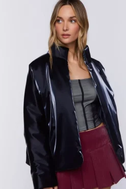 Open-Front Puffer Jacket