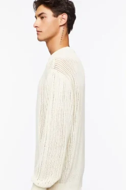 Open-Knit Crew Sweater