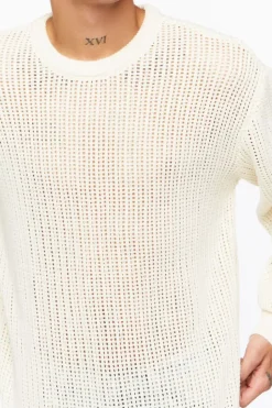 Open-Knit Crew Sweater