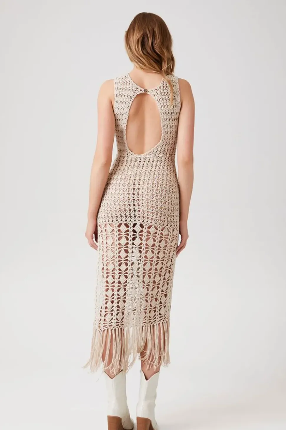 Open-Knit Crochet Maxi Dress