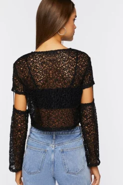 Open-Knit Crop Top