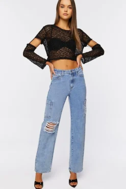 Open-Knit Crop Top