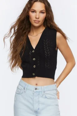 Open-Knit Sweater Vest