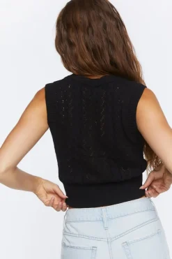 Open-Knit Sweater Vest