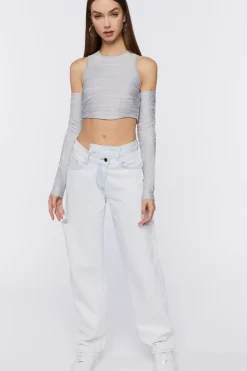 Open-Shoulder Crop Top