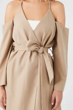 Open-Shoulder Wrap Jacket
