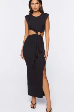 O-Ring Cutout Maxi Dress
