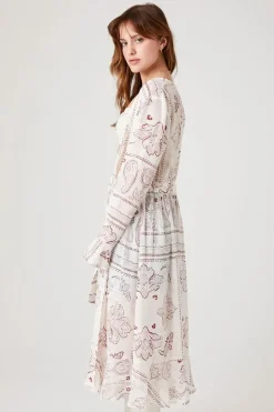 Ornate Print Chiffon Kimono
