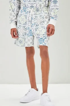 Ornate Print Drawstring Shorts