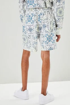 Ornate Print Drawstring Shorts
