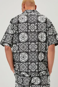 Ornate Print Linen-Blend Shirt