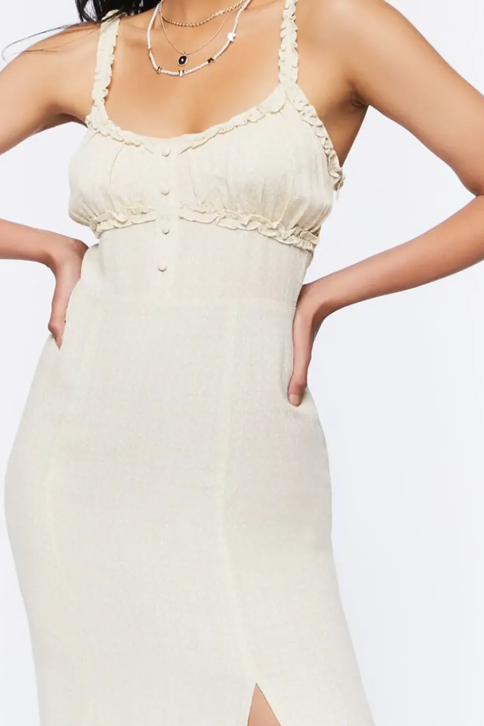 Ornate Print Ruffle-Trim Dress