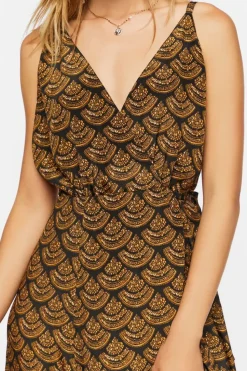Ornate Print Surplice Maxi Dress