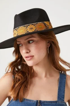 Ornate-Trim Brushed Fedora
