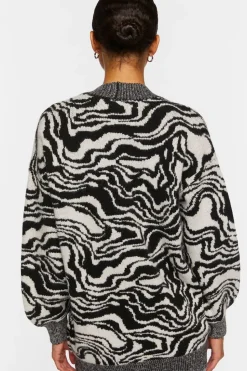 Oversized Abstract Cardigan Sweater