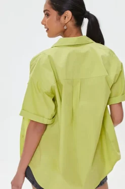 Oversized Button-Front Shirt