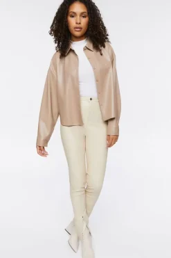Oversized Faux Leather Shirt
