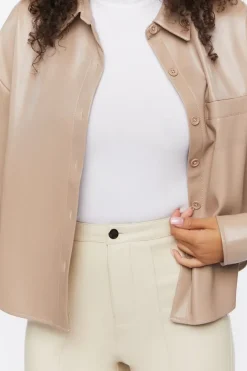 Oversized Faux Leather Shirt