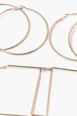 Oversized Geo Hoop Earring Set