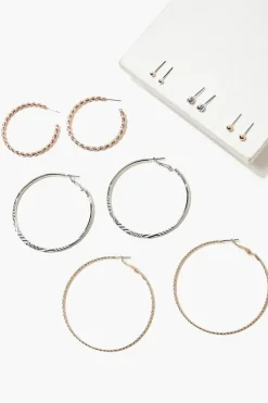 Oversized Hoop & Stud Earring Set