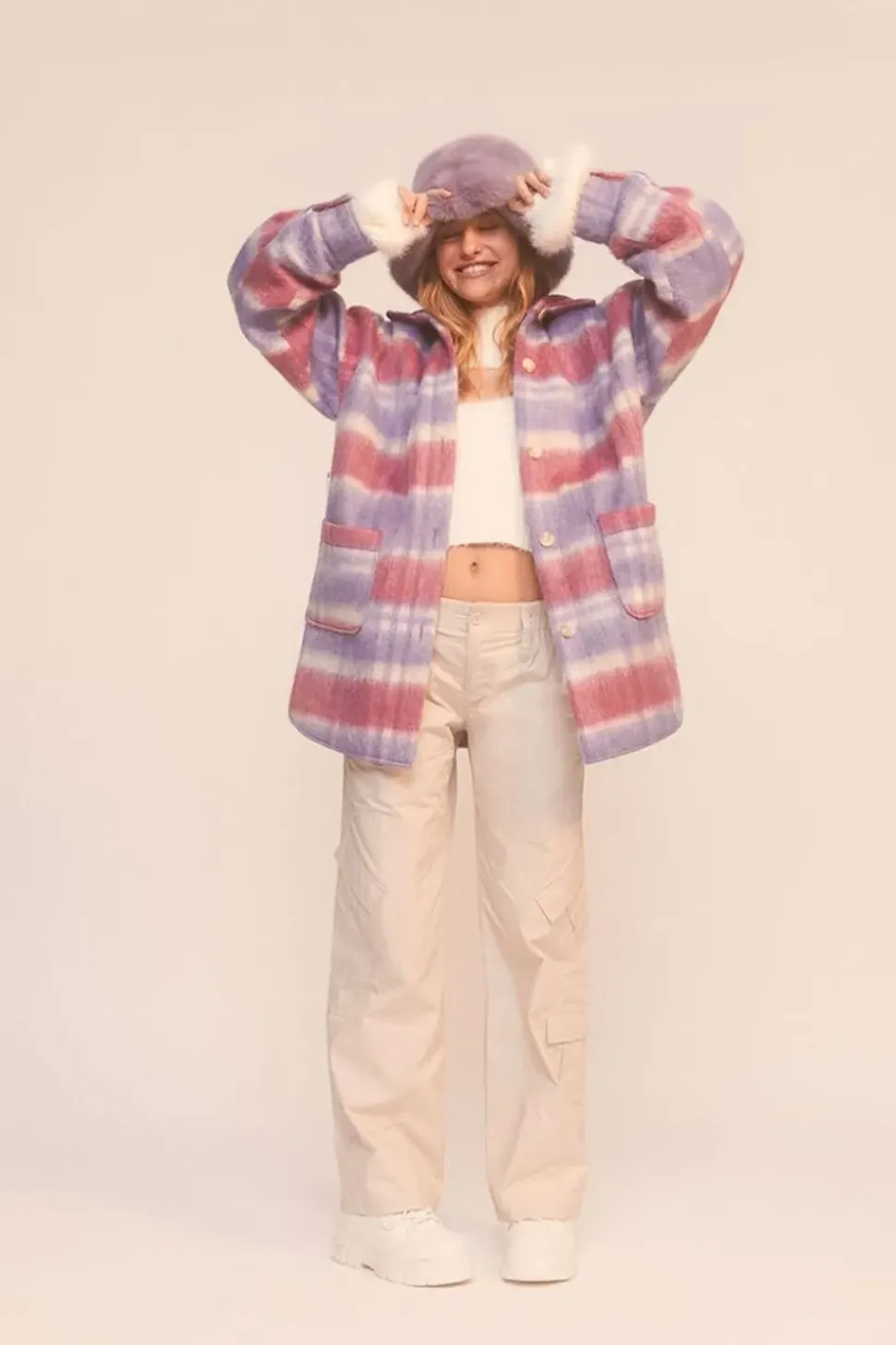 Oversized Plaid Longline Coat