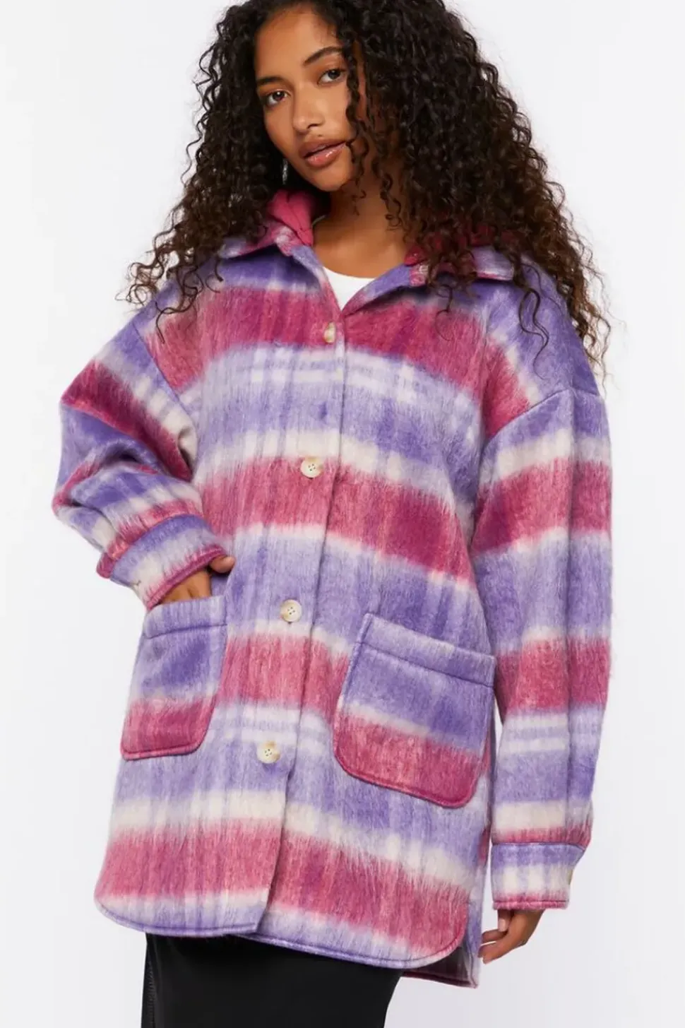 Oversized Plaid Longline Coat