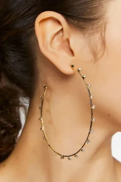 Oversized Rhinestone Hoop Earrings