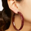 Oversized Rhinestone Hoop Earrings