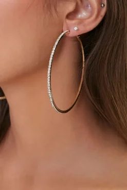 Oversized Rhinestone Hoop Earrings