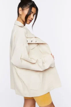 Oversized Snap-Button Shacket