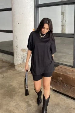 Oversized Tee & Biker Short Set
