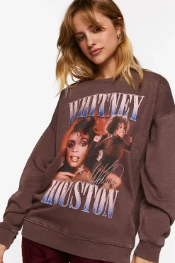 Oversized Whitney Houston Graphic Pullover
