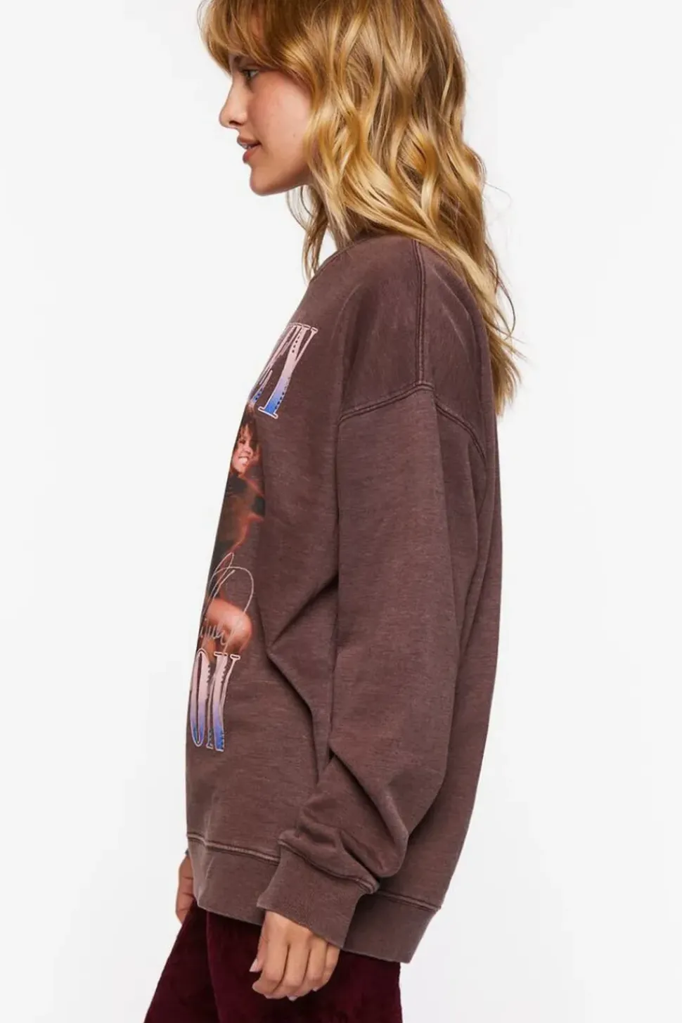 Oversized Whitney Houston Graphic Pullover