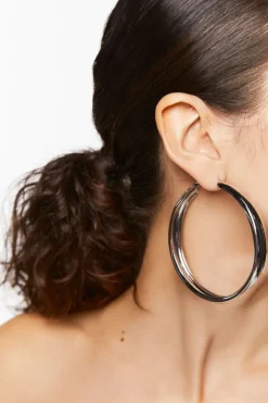 Oversized Wide-Band Hoop Earrings