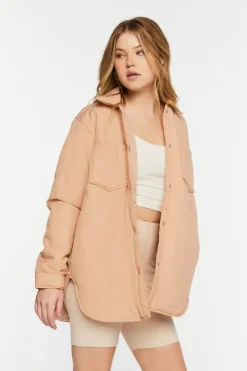Padded Dolphin-Hem Shacket