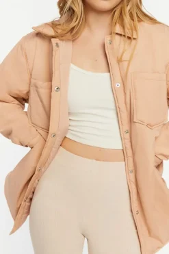 Padded Dolphin-Hem Shacket