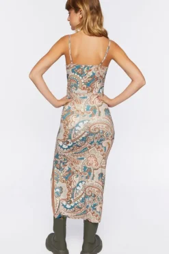 Paisley Cutout Midi Dress