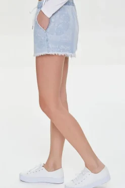 Paisley Denim Shorts