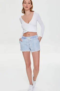 Paisley Denim Shorts