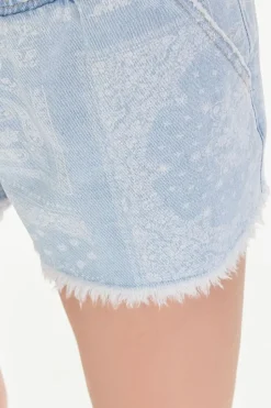 Paisley Denim Shorts
