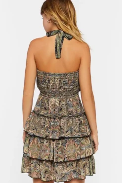 Paisley Halter Mini Dress