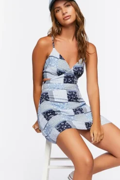 Paisley Patchwork Cami Mini Dress