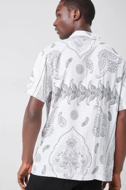 Paisley Print Button-Front Shirt