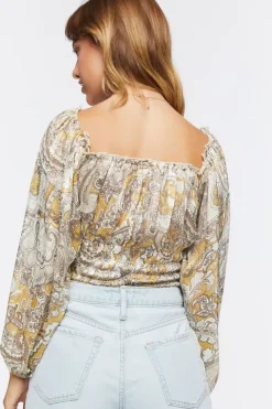 Paisley Print Chiffon Bodysuit