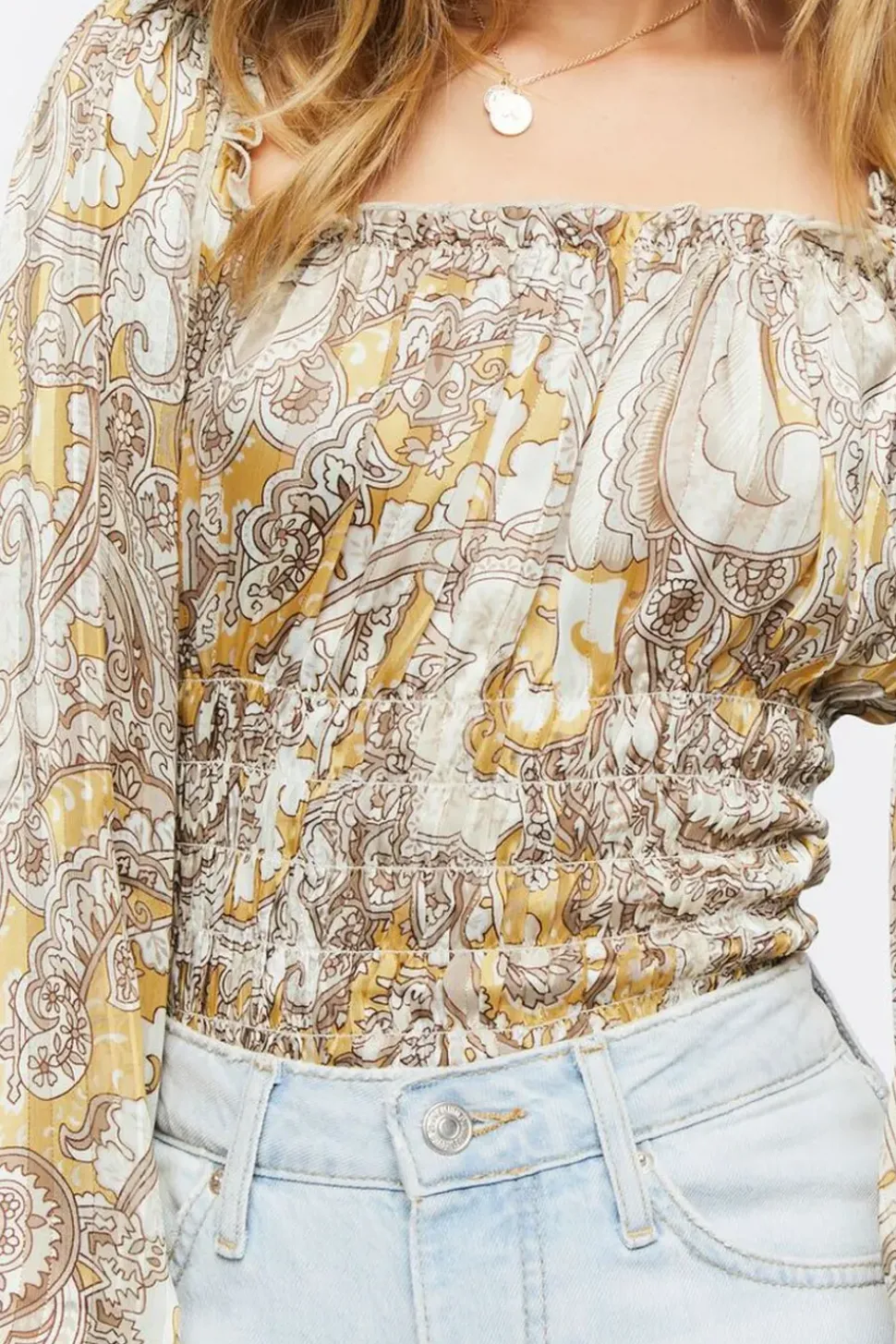 Paisley Print Chiffon Bodysuit