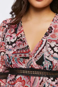 Paisley Print Chiffon Mini Dress