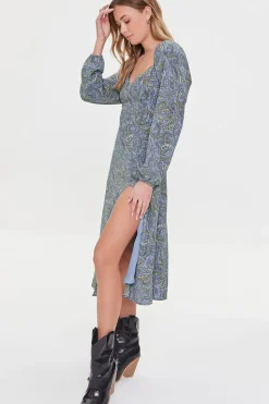 Paisley Print Midi Dress