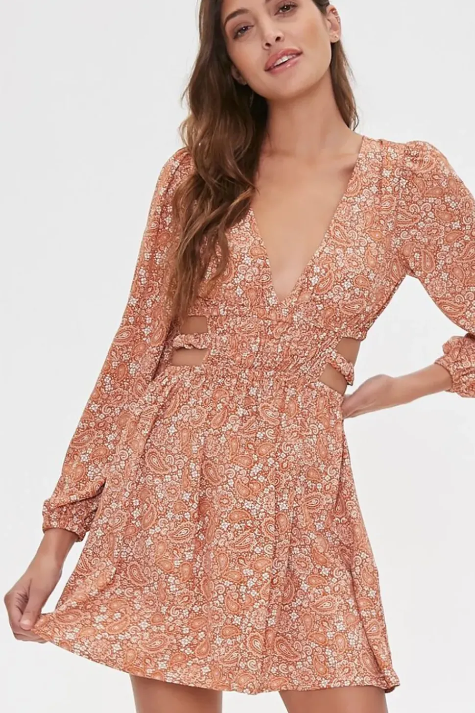 Paisley Print Mini Dress