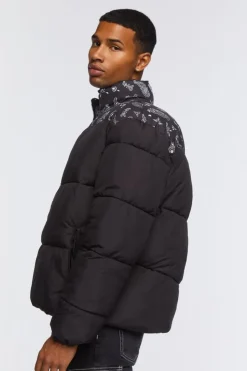Paisley Print Puffer Jacket