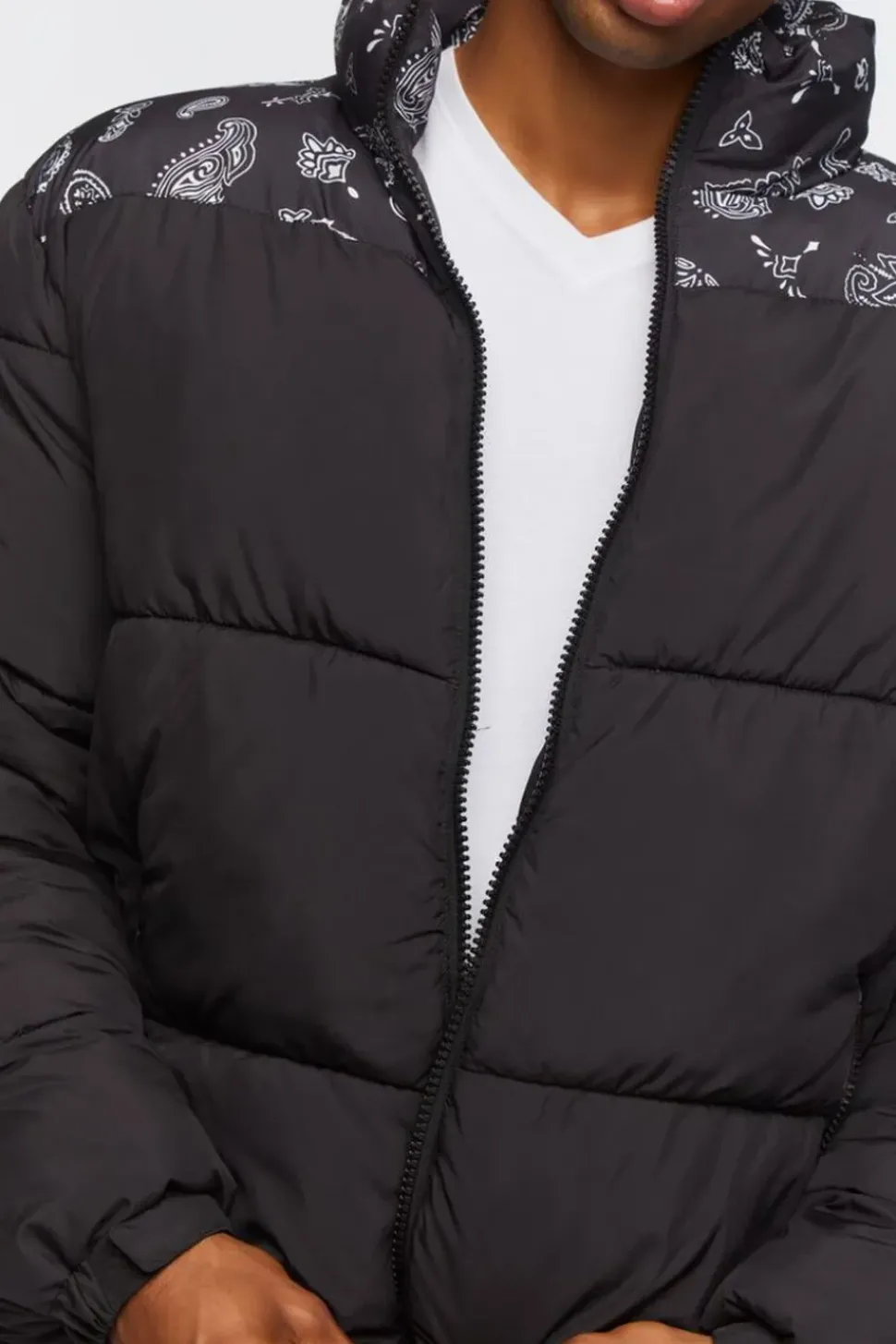 Paisley Print Puffer Jacket